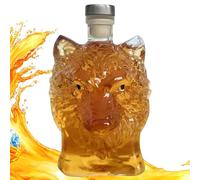 Huxibai Décanteur pour liqueurs | Decanter Liqueurs 35cl Tête de Loup - Bouteille Artistique pour Whisky Bourbon Collection Home Bar Cocktail Mariage