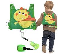 Huxibai Harnais avec laisse pour petits, corde de sécurité pour, harnais avec imprimé dinosaure et bracelet de poignet pour parc, voyage, shopping en plein air