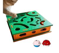 Huxibai Jouet griffoir silencieux pour chats avec puzzle d'enrichissement avec cloche, boule et feutre, pour jouer, soigner et protéger les meubles de la maison pour chatons races