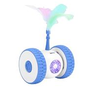 Huxibai Jouet interactif pour chats automatique - Voiture automatique à double roue pour animaux de compagnie félins | Jouet anti-stress silencieux avec lumière LED | Pour intérieur et extérieur