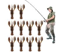 Huxibai Leurre de rivière artificiel réaliste avec 10 pièces, leurre souple au design réaliste pour eau salée douce, rivières, lacs, aquariums