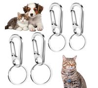 Huxibai Lot de 4 attaches rapides en acier inoxydable pour colliers d'animaux de compagnie