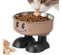 Huxibai Mangeoires surélevées pour chats, plateau d'alimentation avec base antidérapante - Mangeoires pour animaux de compagnie en acier inoxydable et hauteur - Réduit la fatigue articulaire et