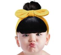 Huxibai Perruque Frange Pour Fille | Perruques Frange Avec Noeud Pour Petite Enfance | Accessoires Cheveux Respirant Pour Fêtes Et Spectacles