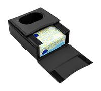 Huxibai Porte-papiers pour voiture - Organisateur de rangement porte-gobelet, distributeur de serviettes organisateur d'accessoires indispensables pour les voyages