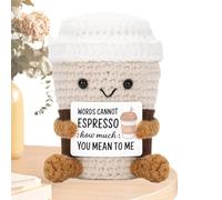 Huxibai Positive Crochet - Café Motivationnel - Petits et Décoratifs Motivationnels avec Carte pour Enseignants Graduation Amis Tableau de Bord Auto Casa