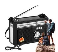 Huxibai Radio Météo Solaire, Radio de Survie AM/FM/NOAA Rechargeable, Lampe Torche LED, Batterie Longue Durée pour Urgences Randonnée Coupure de Courant