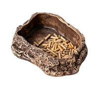 Huxibai Receveur d'eau pour reptiles | Mini anti-renversement imitation roche | s pour petits animaux | tortue, gecko, serpent, amphibien, caméléon, tortue et aquarium
