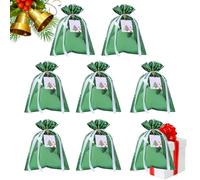 Huxibai Sacs d'Emballage de Noël,8 Pièces de Sacs à Cordon d'Emballage pour Noël | Articles Réutilisables pour Remplissage de Bas, Décoration de Sapin, Cadeaux de Fête pour et Adultes