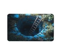 Huxibai Tapis avec effet illusion optique 3D - Paillasson décoratif esthétique antidérapant avec piège visuel - Tapisserie 3D - pour Halloween, décoration intérieure et extérieure, entrée, cuisine