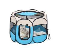 Huxibai Tente pour animaux de compagnie - Tente de camping avec maille semi-fermée pour chaton chiot - Cage de transport respirante pour jardin, terrasse, plage, extérieur, balcon, voyage, hérisson