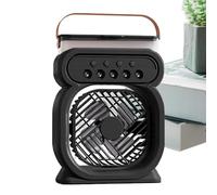 Huxibai Ventilateur portable avec brume - Ventilateur nébuliseur portable de bureau | 3 vitesses rechargeable avec lumière pour chambre, cuisine, extérieur, camping, été