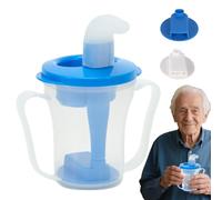 Huxibai Verres Adaptés à la Dysphagie pour Adultes - Bouteille À Paille Pour Personnes Âgées - Anti-Étouffement Anti-Renversement Portable Débit Lent pour Maison Lit Hôpital Voyage Personnes Âgées