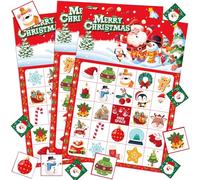 Huxolynifty Jeu de 38 Jeux de Bingo de Noël,Cartes de Noël Bingo Amusant pour Fournitures de Fête de Noël an Fête de Vacances Réunion de Famille Activité en Classe