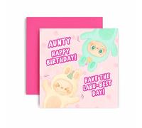 Huxters Carte d'anniversaire amusante pour tante - To the Best Monster - Cartes cadeaux pour elle - 14,8 cm (tante)