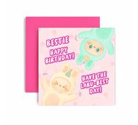 Huxters Carte d'anniversaire amusante pour une amie - To the Best Monster - Cartes cadeaux pour elle - 14,8 cm (ami)