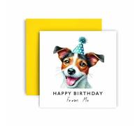 Huxters Carte d'anniversaire de la part du chien - Jack Russell Terrier - Joyeux anniversaire pour chien maman et papa chien - Carte d'anniversaire du chien à ses amis famille premier anniversaire
