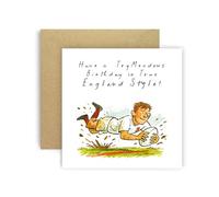 Huxters Carte d'anniversaire de rugby Angleterre pour femmes, enfants - Fan d'Angleterre - Anniversaire Trymendous Birthday pour fils, petit-fils, frère, neveu, sœur, nièce, tante, maman, papa