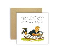Huxters Carte d'anniversaire de rugby écossais pour femmes, enfants - Fan d'Écosse - Anniversaire Trymendous Birthday pour fils, petit-fils, frère, neveu, sœur, nièce, tante, maman, papa (Écosse)