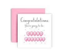 Huxters Carte d'annonce de naissance pour grands-parents - Congratulations You're Going to Be Grand Parents - Carte de révélation pour grands-parents avec ballons roses (grands-parents rose)