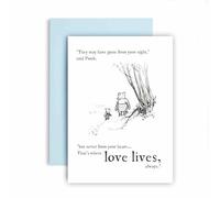 Huxters Carte de condoléances - Ourson et Porcinet Loss and Remembrance - Never from Your Heart - Sorry for Your Loss, Thinking of You, Condolences (Heart)