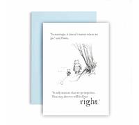 Huxters Carte de jour de mariage - Winnie l'ourson et Porcinet Marriage and Love - It Only Matters We Go Together - Mr & Mrs, Just Married, Happily Ever After (Together)