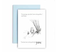 Huxters Carte de mariage - Winnie l'ourson et Porcinet Mariage et Amour - Perfectly You - Mr & Mrs, Just Married, Happily Ever After (You)