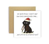 Huxters Carte de Noël amusante de Dog Labrador noir pour maman, papa, chien, parents, chiens - We Both Know I Didn't Buy You This Card But Can We Go Walkies Now ? (Labrador noir)