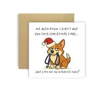 Huxters Carte de Noël amusante de Dog Pembroke Welsh Corgi pour maman, papa, chien, parents, chiens, cartes - We Both Know I Didn't Buy You This Card But Can We Go Walkies Now? (Pembroke Welsh Corgi)