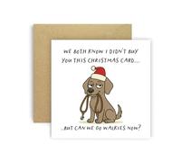 Huxters Carte de Noël amusante de Dog Weimaraner pour maman, papa, chien, parents, chiens - We Both Know I Didn't Buy You This Card But Can We Go Walkies Now ? (Braque de Weimaraner)