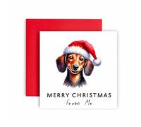 Huxters Carte de Noël Teckel - Merry Christmas to Dog Mum & Dad - pour les amis et la famille