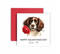 Huxters Carte de Saint-Valentin de la part du chien - Épagneul springer marron - Happy Valentines to Dog Mum and Dog Dad - Best Friend (Brown White Springer Spaniel)