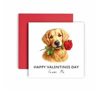Huxters Carte de Saint-Valentin du chien - Golden Retriever - Happy Valentines to Dog Mum and Dog Dad - Dog Best Friend (Golden Retriever)