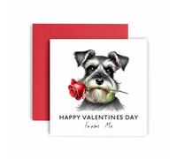 Huxters Carte de Saint-Valentin du chien - Schnauzer miniature - Happy Valentines to Dog Mum and Dog Dad - Dog Best Friend (Schnauzer miniature)