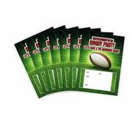 Huxters Lot de 14 invitations d'anniversaire pour garçons sur le thème du rugby - Fournitures double face (rugby)