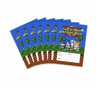 Huxters Lot de 14 invitations double face motif hérisson bleu pour fête d'anniversaire d'enfants pour garçons, fête à thème Super Sonic (bleu)