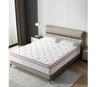 Huyamy Matelas hybride de 30,5 cm dans une boîte, mousse à mémoire de forme et ressort ensaché individuel pour soulager la douleur, soulager la pression, certifié.