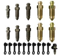 Huybaa 10 Pièces Vis de Purge de Frein pour Moto - Boulon Banjo avec Capuchon, Tailles 2 x M6 x1mm, 2 x M7x1mm, 2 x M8x1.25 mm, 2 x M10 x 1mm, 2 x M10 x1.25 mm