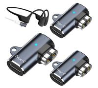 Huybaa 3 Pieces Adaptateur de Chargeur Shokz,Connecteur de Chargeur Magnétique USB C pour AFT-shokz Aeropex AS800,Openrun Pro Mini,Open Run S803,OpenComm 2/UC,Doté d'un Trou pour la lanière