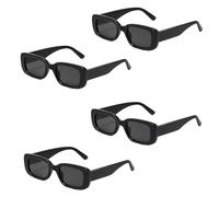 Huybaa 4 Stück Lunettes de Soleil pour Hommes, lunette de soleil adulte, Lunettes de Soleil Vintage Damen Set Lunettes de Soleil Vintage Damen Bunt 90er Lunettes de Soleil Mode Damen Noir