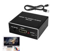 Huybaa 4K x 2K HDM1 Audio Convertisseur Adaptateur, Extracteur Splitter Audio HDM1, Répartiteur Audio HDM1, HDM1 vers Audio, avec 3,5 mm Stéréo Adaptateur Séparateur, Noir
