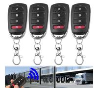 Huybaa 4PCS Telecommande Universelle portail,Télécommande portail pour Automatique, Convient aux Voitures,Telecommande Portail Universelle,Portes de Garage, Portails,4 Boutons(Boutons rouges et noirs)