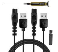 Huybaa 5V USB Cable Chargeur pour Tondeuse One Blad QP1924 QP2734, QP2724,QP2824, QP2834, QP4631, S3243, Series 2400 QP1424 X3001 MG5910 MG7910, 2PCS USB Cordon d'alimentation pour Rasoir