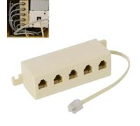 Huybaa cable RJ11, Adaptateur pour 1 entrée et 5 sorties,adaptateur téléphone rj11 6p4c,Répartiteur téléphonique pour téléphone et fax,Répartiteur téléphonique, Mâle à double rj11