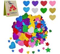 Huybaa Gommettes etoiles, Gommettes etoiles autocollantes, 300 Pièces Mousse Autocollante Pailletée,Autocollants Artisanat