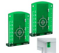 Huybaa Mire Laser, Cible Laser, Support Magnétique Niveau Laser, 2 Pièces Plaque Laser, Laser Target, Plaque de Haute Visibilité Laser, pour Laser à Lignes Croisées 10x7cm (Verte)