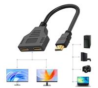 Huybaa Splitter HDMI 1x2, Duplicateur de Signal, 1 Entrée 2 Sorties 4K, Compatible HDCP 1.4, Repartiteur de Câble pour LED, TV, Moniteur LCD et Projecteurs