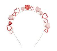 HUYCZ Serre-tête en forme de cœur avec strass scintillants, couronne d'amour rouge et rose, bandeau de Saint-Valentin pour mariages, fêtes prénuptiales, fêtes et occasions festives