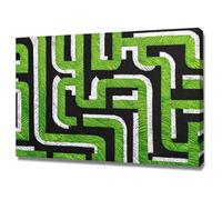 HUYEEI 1 Pcs Impression sur Toile Abstrait Labyrinthe vert affiche de décoration d'intérieur sur le mur de fond de la chambre et du salon(Vert)-60x90cm Encadrée