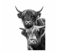 HUYEEI Abstrait Noir et Blanc Minimaliste Imprimés Des vaches en harmonie tableaux, posters et arts décoratifs, Convient pour le salon, la chambre, etc(Couleur noir et blanc)-40x60cm Sans cadre